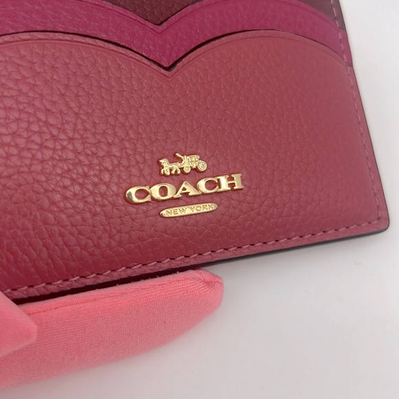 Coach Heart Card Case Rouge Multi - Picture 4 of 13